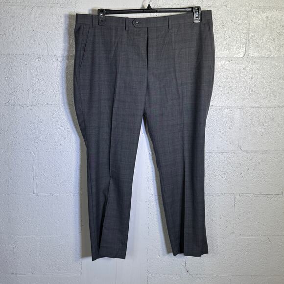 Michael Kors Men's Plaid ClassicFit WoolBlend Stretch Suit Pants grey 42x30 $190 - Picture 6 of 8